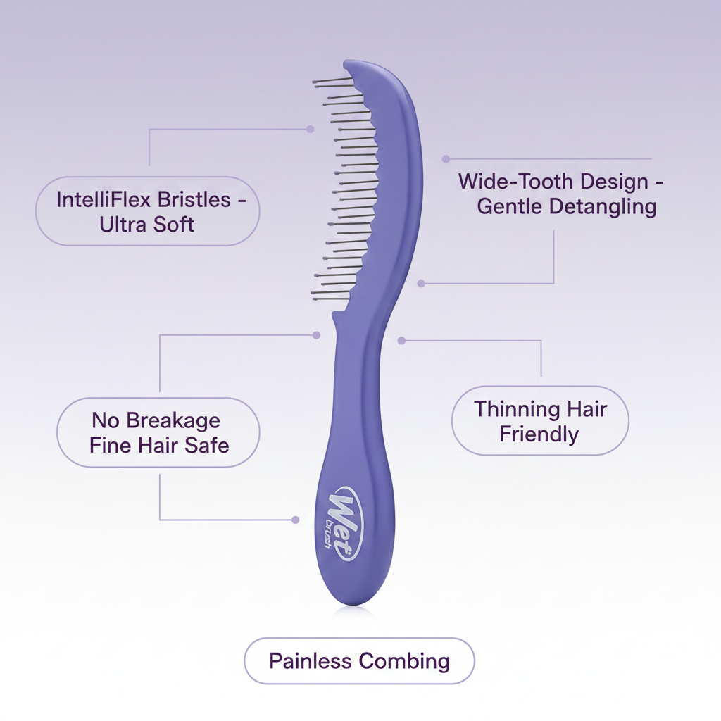 WetBrush detangling comb benefits infographic