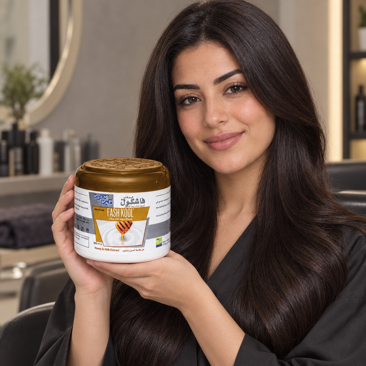 Model holding Fashkool Honey and Milk hair mask
