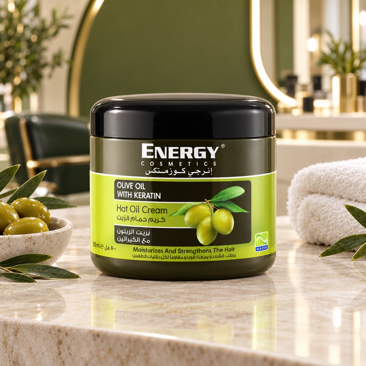 Energy olive oil keratin salon campaign