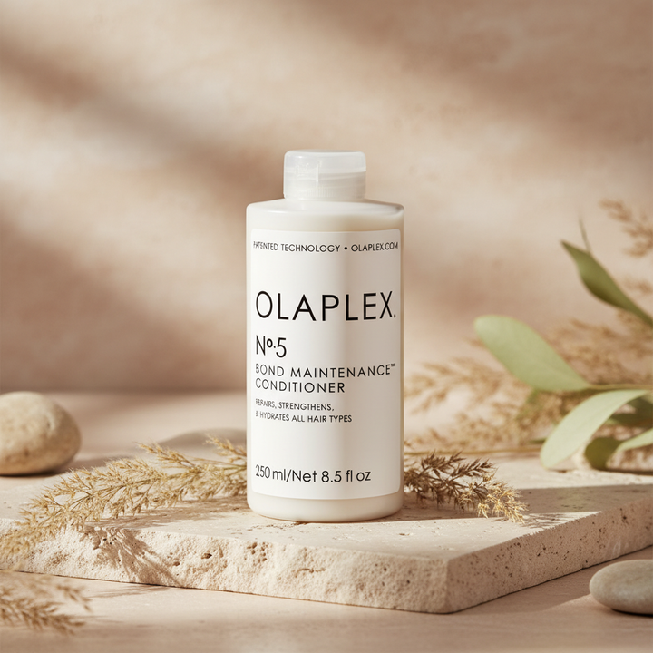OLAPLEX No.5 Bond Maintenance Conditioner in soft outdoor light