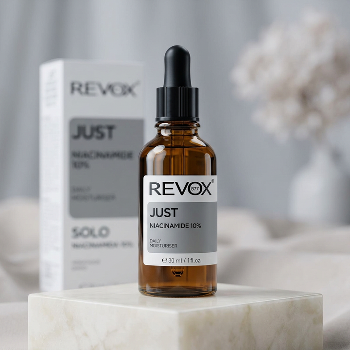 REVOX Niacinamide 10% closeup | لقطة قريبة لريفوكس نياسيناميد 10%
