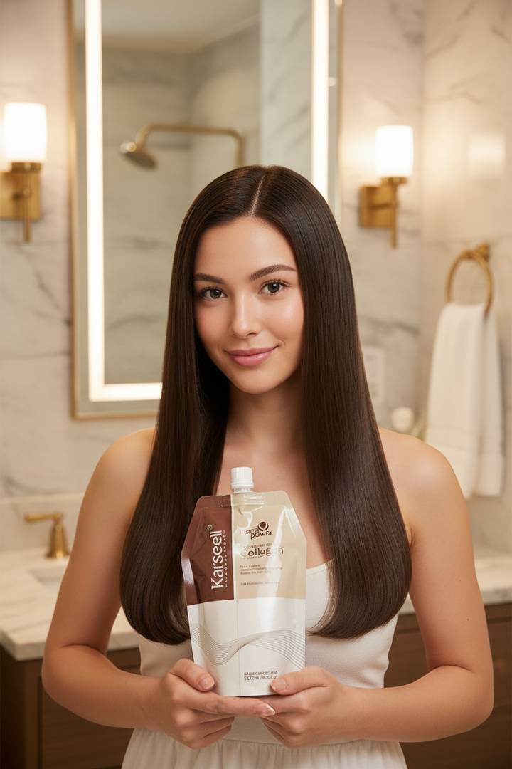Karseell Maca Collagen Hair Mask with model