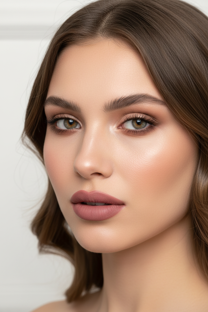 Model wearing G.R Velvet Matte Lipstick no 16