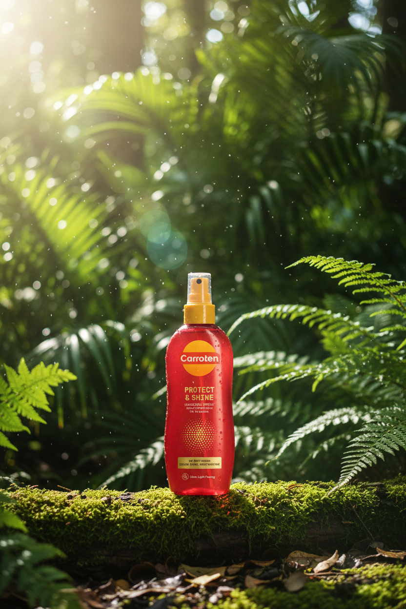 Outdoor shot - Carroten Protect & Shine Haircare Spray