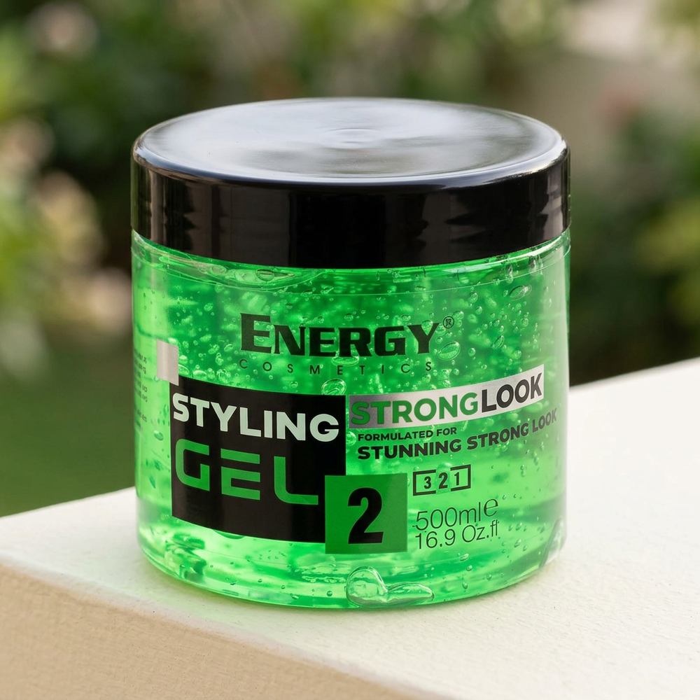 Energy Strong Look 2 Styling Gel 500ml in outdoor natural light