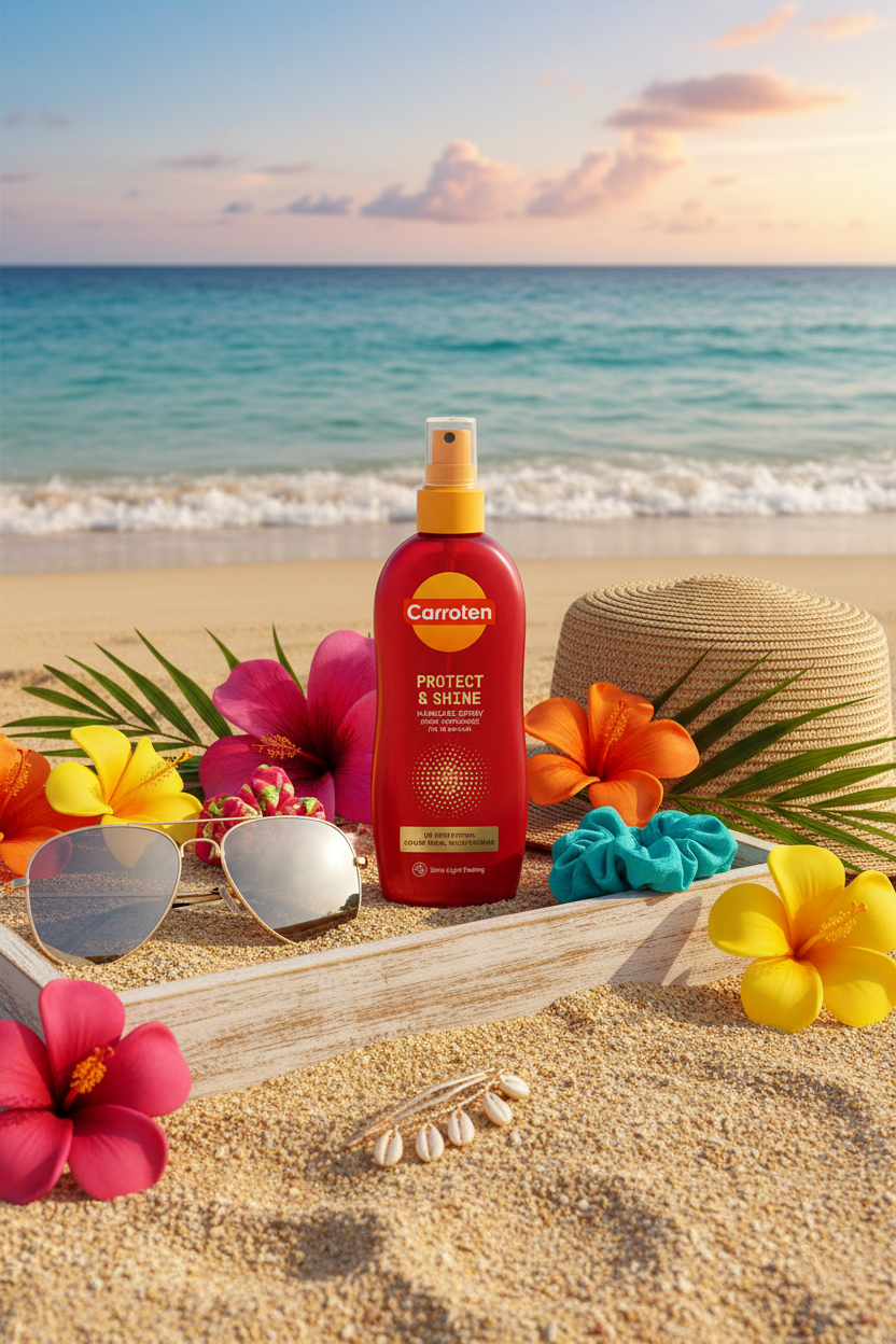 Lifestyle shot - Carroten Protect & Shine Haircare Spray