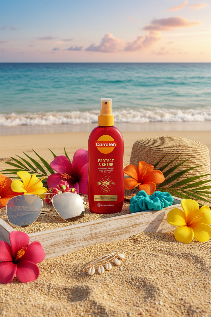 Lifestyle shot - Carroten Protect & Shine Haircare Spray