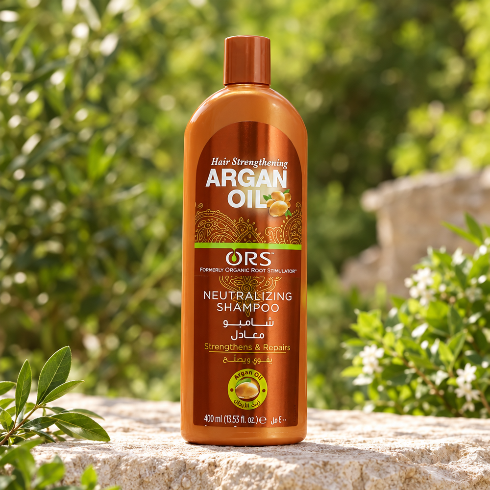 ORS Argan Oil Shampoo outdoors