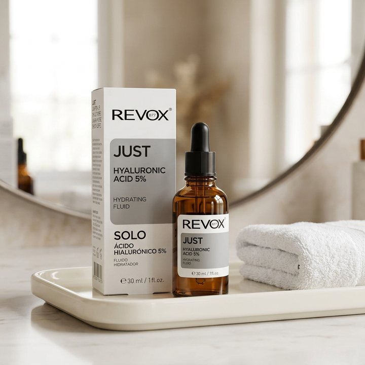 REVOX Hyaluronic Acid 5% vanity | ريفوكس هيالورونيك تصوير داخلي